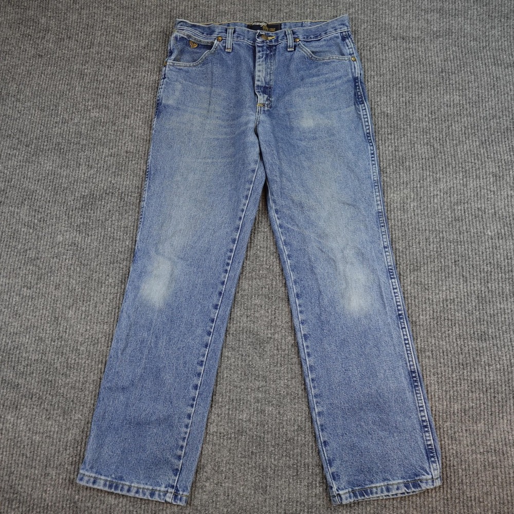 Wrangler George Strait Jeans Mens 33x30 (31x29) Blue Straight Denim Western
